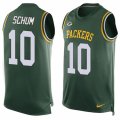 Mens Nike Green Bay Packers #10 Jacob Schum Limited Green Player Name & Number Tank Top NFL Jersey