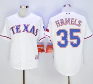 Men Texas Rangers #35 Cole Hamels White Cool Base Stitched MLB Jersey