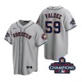Astros# 59 Framber Valdez Gray 2022 World Series Champions Cool Base Jersey
