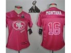 2013 Nike Super Bowl XLVII NFL Women San Francisco 49ers #16 joe Montana Pink (2012 FEM FAN Elite)