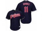 Youth Majestic Cleveland Indians #11 Jose Ramirez Authentic Navy Blue Alternate 1 Cool Base MLB Jersey