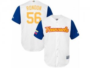 Mens Venezuela Baseball Majestic #56 Hector Rondon White 2017 World Baseball Classic Replica Team Jersey