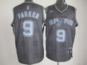 nba san antonio spurs #9 tony parker blackgrey