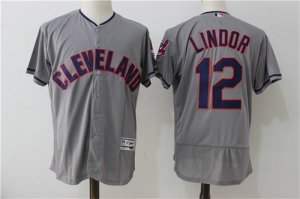 Indians #12 Francisco Lindor Gray Flexbase Jersey