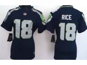 Nike Women nfl Seattle Seahawks #18 Sidney Rice Blue jerseys