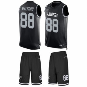 Mens Nike Oakland Raiders #88 Clive Walford Limited Black Tank Top Suit NFL Jersey