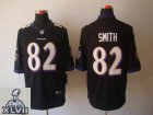 2013 Super Bowl XLVII NEW Baltimore Ravens 82 Smith Black Jerseys (Limited)