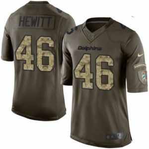 Mens Nike Miami Dolphins #46 Neville Hewitt Elite Green Salute to Service NFL Jersey