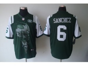 Nike NFL New York Jets #6 Mark Sanchez Green Jerseys(Helmet Tri-Blend Limited)