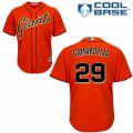 Mens Majestic San Francisco Giants #29 Jeff Samardzija Replica Orange Alternate Cool Base MLB Jersey