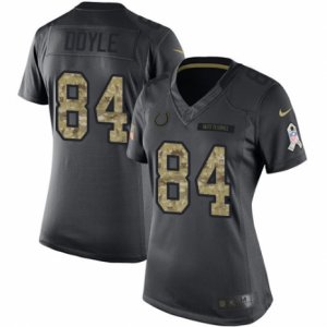 Women\'s Nike Indianapolis Colts #84 Jack Doyle Limited Black 2016 Salute to Service NFL Jersey