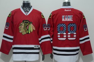 NHL Chicago Blackhawks #88 Patrick Kane Red Jerseys(USA Flag Fashion)