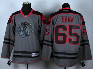 NHL chicago blackhawks #65 shaw grey jerseys