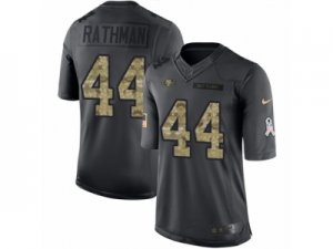 Mens Nike San Francisco 49ers #44 Tom Rathman Limited Black 2016 Salute to Service NFL Jersey