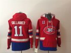 Canadiens #11 Brendan Gallagher Red All Stitched Hooded Sweatshirt