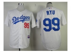 mlb jerseys los angeles dodgers #99 ryu white[ryu]