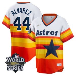 Astros #44 Yordan Alvarez Multi Color Nike 2022 World Series Cool Base Jersey
