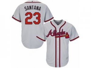 Youth Majestic Atlanta Braves #23 Danny Santana Replica Grey Road Cool Base MLB Jersey