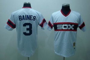 mlb chicago white sox #3 baines m&n white