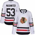 Womens Reebok Chicago Blackhawks #53 Brandon Mashinter Authentic White 2017 Winter Classic NHL Jersey