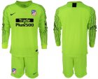 2018-19 Atletico Madrid Fluorescent Green Goalkeeper Long Sleeve Soccer Jersey