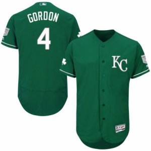 Men\'s Majestic Kansas City Royals #4 Alex Gordon Green Celtic Flexbase Authentic Collection MLB Jersey