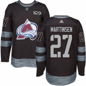 Mens Reebok Colorado Avalanche #27 Andreas Martinsen Authentic Black 1917-2017 100th Anniversary NHL Jersey