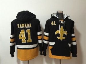 Nike Saints #41 Alvin Kamara Black All Stitched Hooded Sweatshirt