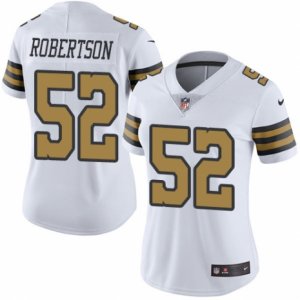 Women\'s Nike New Orleans Saints #52 Craig Robertson Limited White Rush NFL Jersey