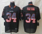 Nike Chicago Bears #34 Payton Black Jerseys(USA Flag Fashion Elite)