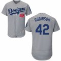 Men's Majestic Los Angeles Dodgers #42 Jackie Robinson Grey Flexbase Authentic Collection MLB Jersey