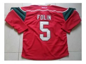 nhl jerseys minnesota wild #5 folin red