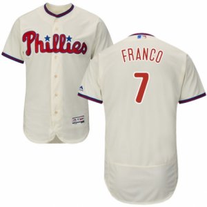 Men\'s Majestic Philadelphia Phillies #7 Maikel Franco Cream Flexbase Authentic Collection MLB Jersey