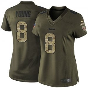 Women Nike San Francisco 49ers #8 Steve Young Green Salute to Service Jerseys