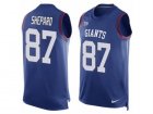 Mens Nike New York Giants #87 Sterling Shepard Limited Royal Blue Player Name & Number Tank Top NFL Jersey