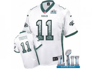 Men Nike Philadelphia Eagles #11 Carson Wentz Elite White Drift Fashion Super Bowl LII NFL Jersey