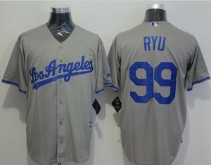 Los Angeles Dodgers #99 Hyun-Jin Ryu Grey New Cool Base Stitched Baseball Jersey