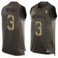 Mens Nike Cincinnati Bengals #3 Jeff Driskel Limited Green Salute to Service Tank Top NFL Jersey