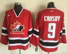 Team CA. #9 Sidney Crosby Red Black 2002 Olympic Nike Throwback Stitched NHL Jersey