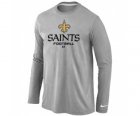 Nike New Orleans Sains Critical Victory Long Sleeve T-Shirt Grey