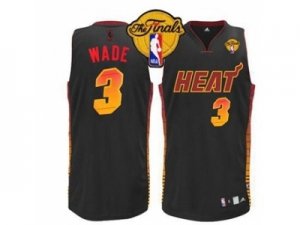 nba miami heat #3 wade black[number golden][2013 finals]