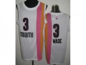 nba Miami Heat #3 Dwyane Wade White Hardwood Classics(Revolution 30)