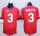 NCAA Georgia Bulldogs #3 Todd Gurley Red SEC Patch Stitched Jersey