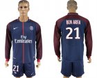 2017-18 Paris Saint-Germain 21 BEN ARFA Home Long Sleeve Soccer Jersey