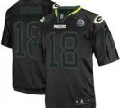 Nike Packers #18 Randall Cobb Lights Out Black With Hall of Fame 50th Patch NFL Elite Jersey