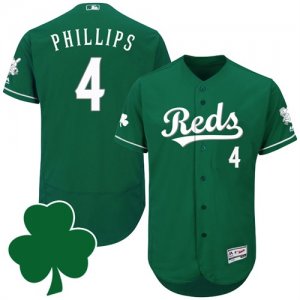 2016 Men Cincinnati Reds #4 Brandon Phillips St. Patricks Day Green Celtic Flexbase Authentic Collection Jersey