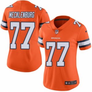 Women\'s Nike Denver Broncos #77 Karl Mecklenburg Limited Orange Rush NFL Jersey