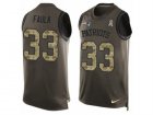 Mens Nike New England Patriots #33 Kevin Faulk Limited Green Salute to Service Tank Top NFL Jersey