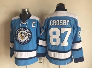 NHL Pittsburgh Penguins #87 Crosby Throwback blue jerseys