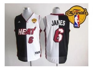 nba miami heat #6 james white-black[split][revolution 30 swingman][2013 finals]